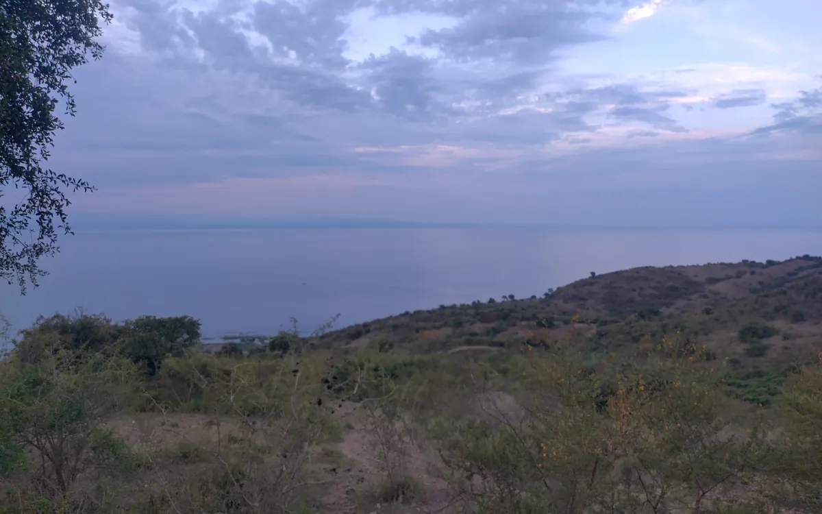 Personal photograph of an expansive landscape under an evening sky
