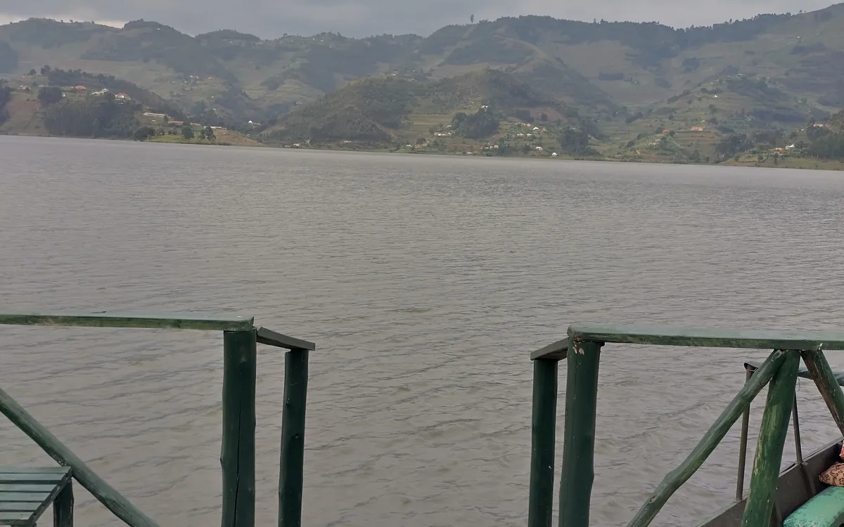 Personal photograph of a wooden jetty overlooking a lake